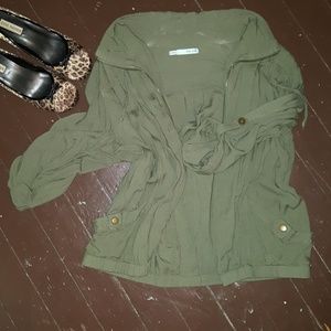 Maurices XL utility jacket olive green rayon